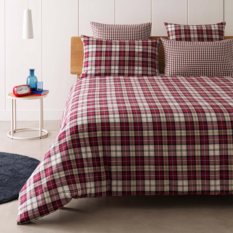 Parure de lit CARREAUX OUTDOOR WINE Tommy Hilfiger