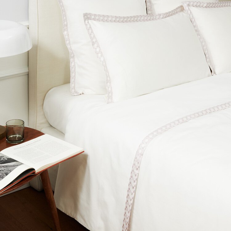 Drap plat Florilège Brodé Naturel