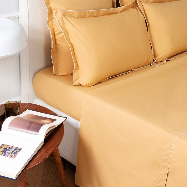 Drap plat UNIS PERCALE 94 FILS HAVANE