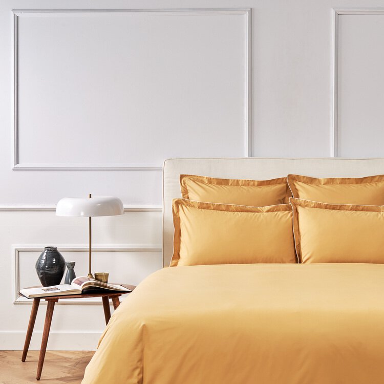 Housse de couette UNIS PERCALE 94 FILS HAVANE