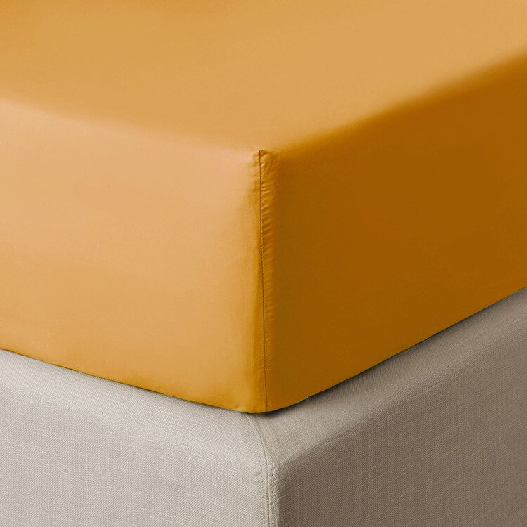 Drap housse UNIS PERCALE 94 FILS HAVANE