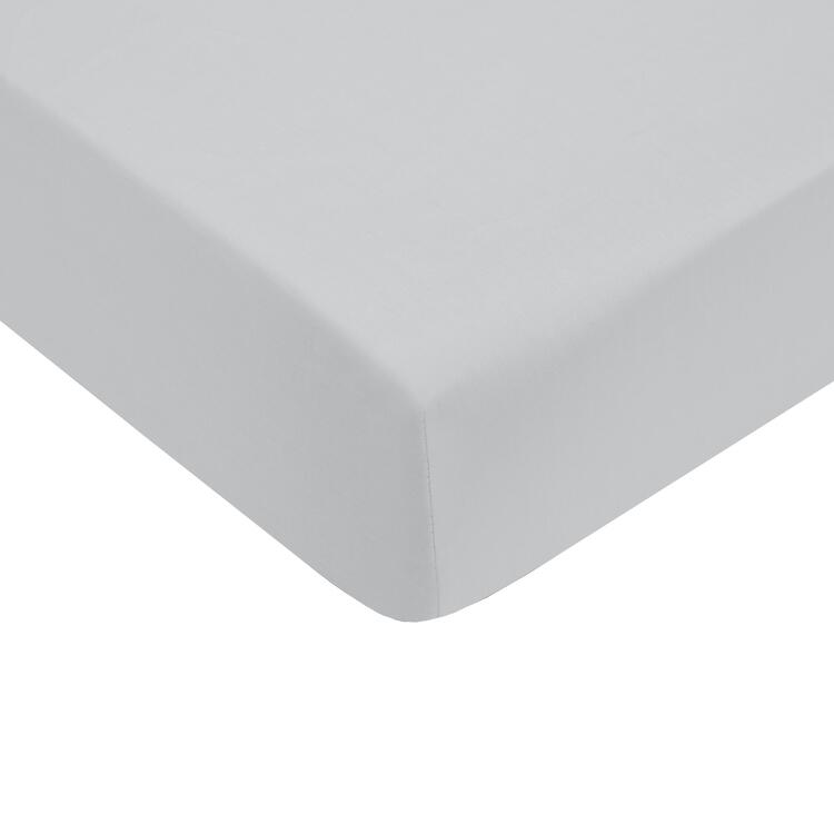 Drap housse Unis percale 94 fils Gris perle