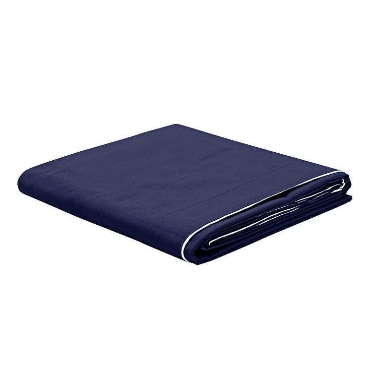 Drap plat Unis percale 94 fils Nuit