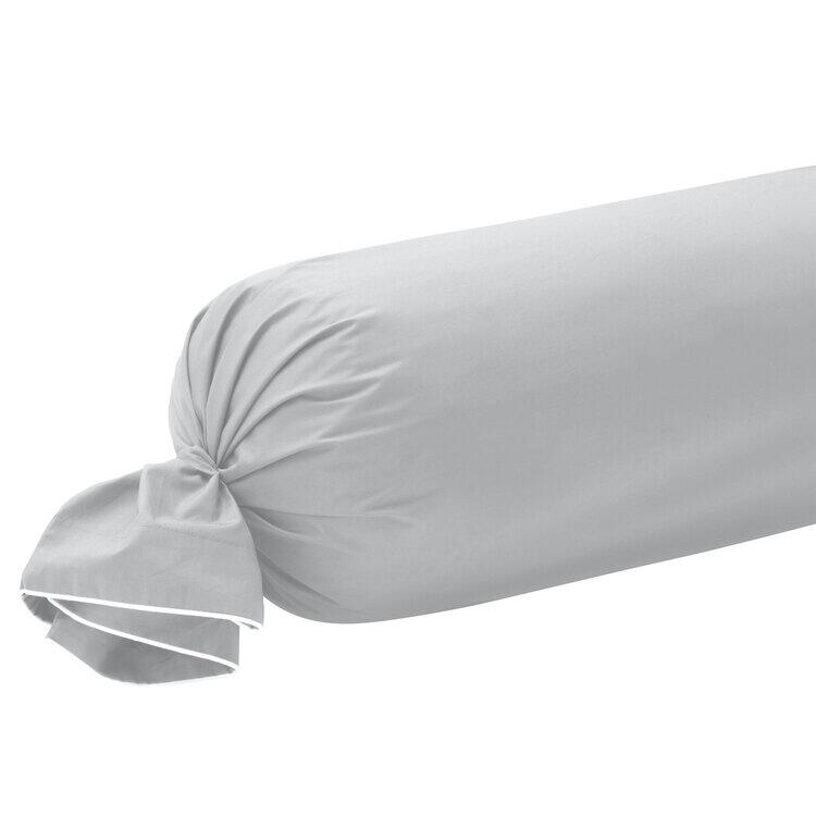 Taie de traversin Unis percale 94 fils Gris perle