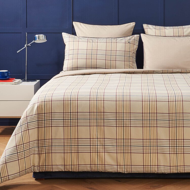 Tommy Hilfiger Parure de lit Carreaux Camel Natural