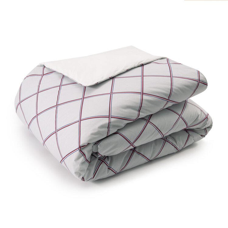 Housse de couette 220x240 Bristol bleu + 2 taies coton 57 fils