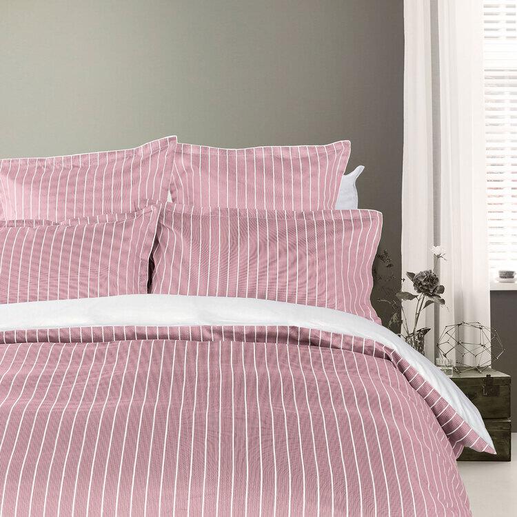 Parure de lit VERTICAL STRIPES BORDEAUX Tommy Hilfiger